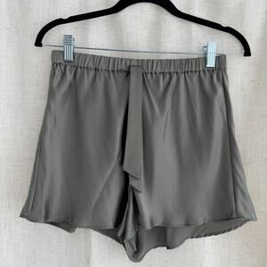 Silk Pajama Shorts Womens Small Green Silk Silky Elastic Waist Flowy High Waist